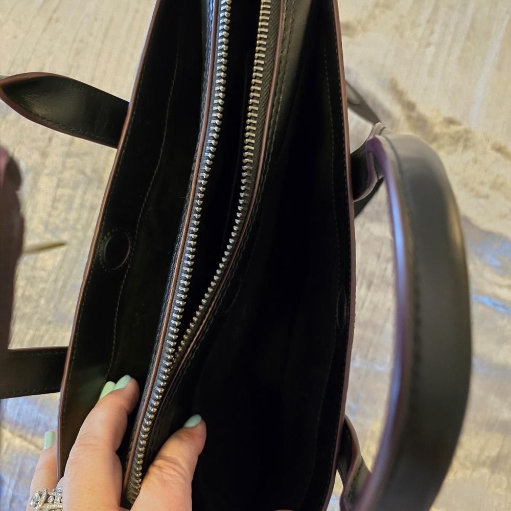 Coach Leather Metro Briefcase,  black 16w x 12h x 3d, - Picture 3 of 4